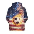 thumbnail image 2 of Uourmeti Classic American Flage Soccer Flame Teen Girls Casual Hoodie Long Sleeve Soft with Pockets Loose Comfy Pullover for Daily Wear ​​Size 10-12​​, 2 of 6