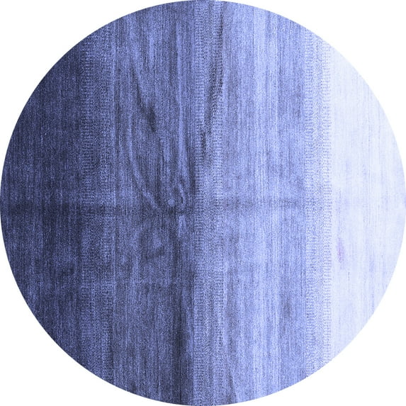 Ahgly Company Indoor Round Abstract Blue Contemporary Area Rugs, 3' Round