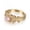 Pink gold, variant on Stainless Steel Ring Geometric Inlaid Ornament Durable Polished Versatile Everyday Fashion Jewelry Modern Look