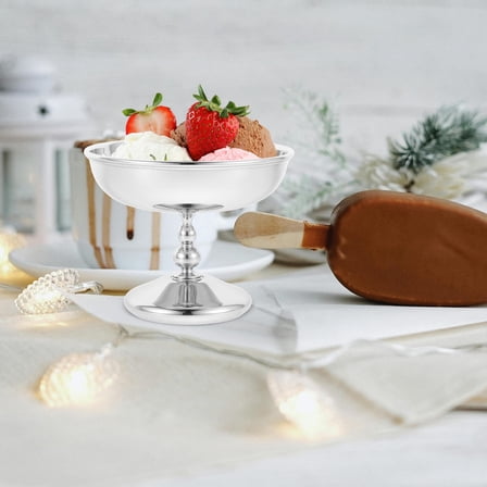 LOLIPPYY Candy Dish Bowls Vintage Stainless Steel Footed Dessert Cup for Home Gatherings 1Pcs
