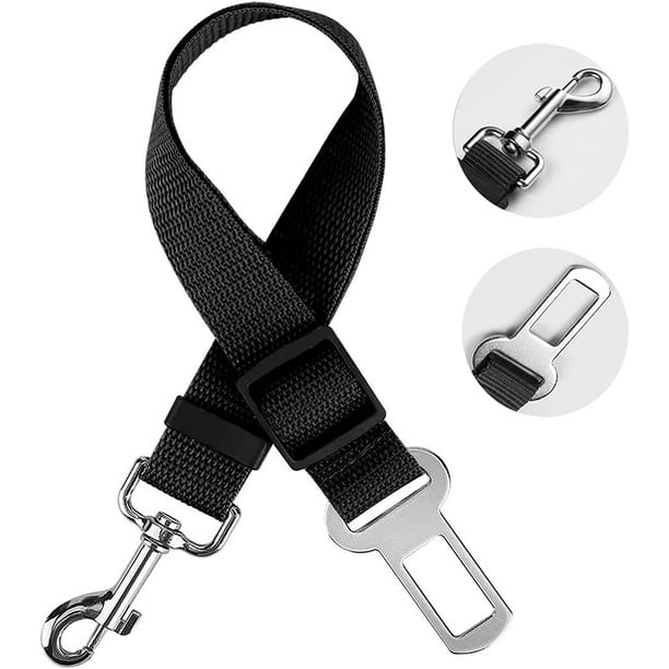 Cinturón de seguridad universal para coche, resistente y ajustable, de 41 a 71 cm, para perros y gatos, de nailon negro.