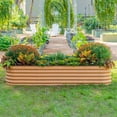 thumbnail image 3 of Vego Garden 17" Tall 8ftx2ft Raised Gardening Bed Metal Outdoor Planter Terra Cotta, 3 of 7