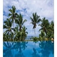 thumbnail image 3 of Ambesonne Tropical Duvet Cover Sets, Infinity Pool Palm, 2-Queen, Blue Green White, 3 of 7