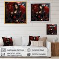 thumbnail image 4 of Designart "Victorian Woman with Umbrella in Red and Black III" Fashion Framed Wall Art Decor - Glam Red Woman Victorian Entryway Framed Wall Art, 4 of 6