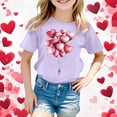 thumbnail image 2 of Gunia Valentines Shirts For Kids Boys Girls Short Sleeve Love Heart Graphic Crew Neck Breathable Soft Casual Tee Tops Tshirt 1-13 Years, 2 of 4
