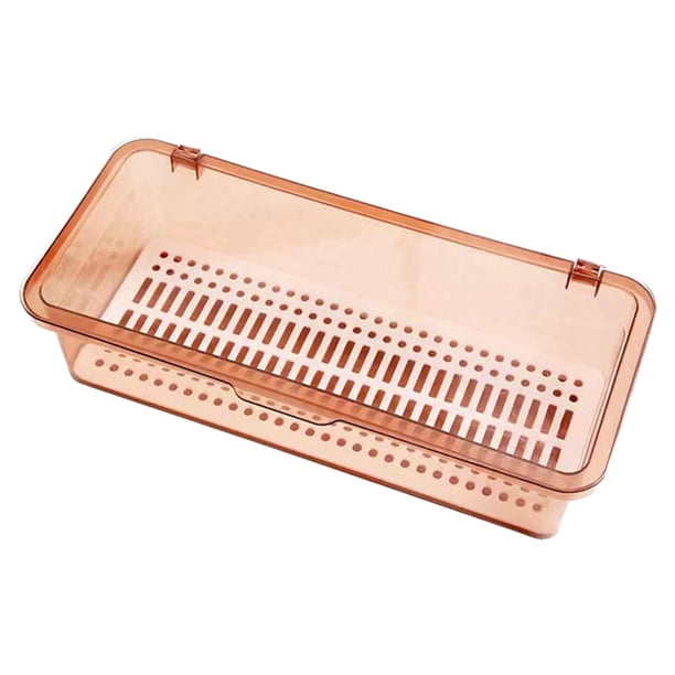 Inteprter Caja de palillos de PP adecuada para una organización eficiente en cualquier cocina conveniente para el almacenamiento Cocina y Comedor Marrón