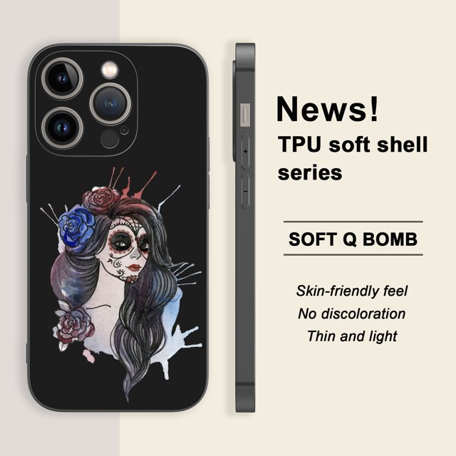 Proteja su iPhone con estilo con una funda de goma TPU flexible con un estampado artístico de dibujos animados