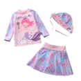 thumbnail image 1 of Baby/Toddler Girls Mermaid Swimsuit Rashguard Set Long Sleeve UPF 50+ ,CM25-10 Size 5T, 1 of 5