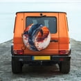 thumbnail image 2 of Fotbe Sunset Ocean Watercolor Dolphin Spare Tire Cover Thickening Universal Fit for Jeep, Trailer, RV, SUV, Truck, Tough Tire Wheel Soft Cover-14 inch, 2 of 8