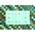 thumbnail image 1 of Ahgly Company Indoor Rectangle Abstract Turquoise Blue Contemporary Area Rugs, 4' x 6', 1 of 4