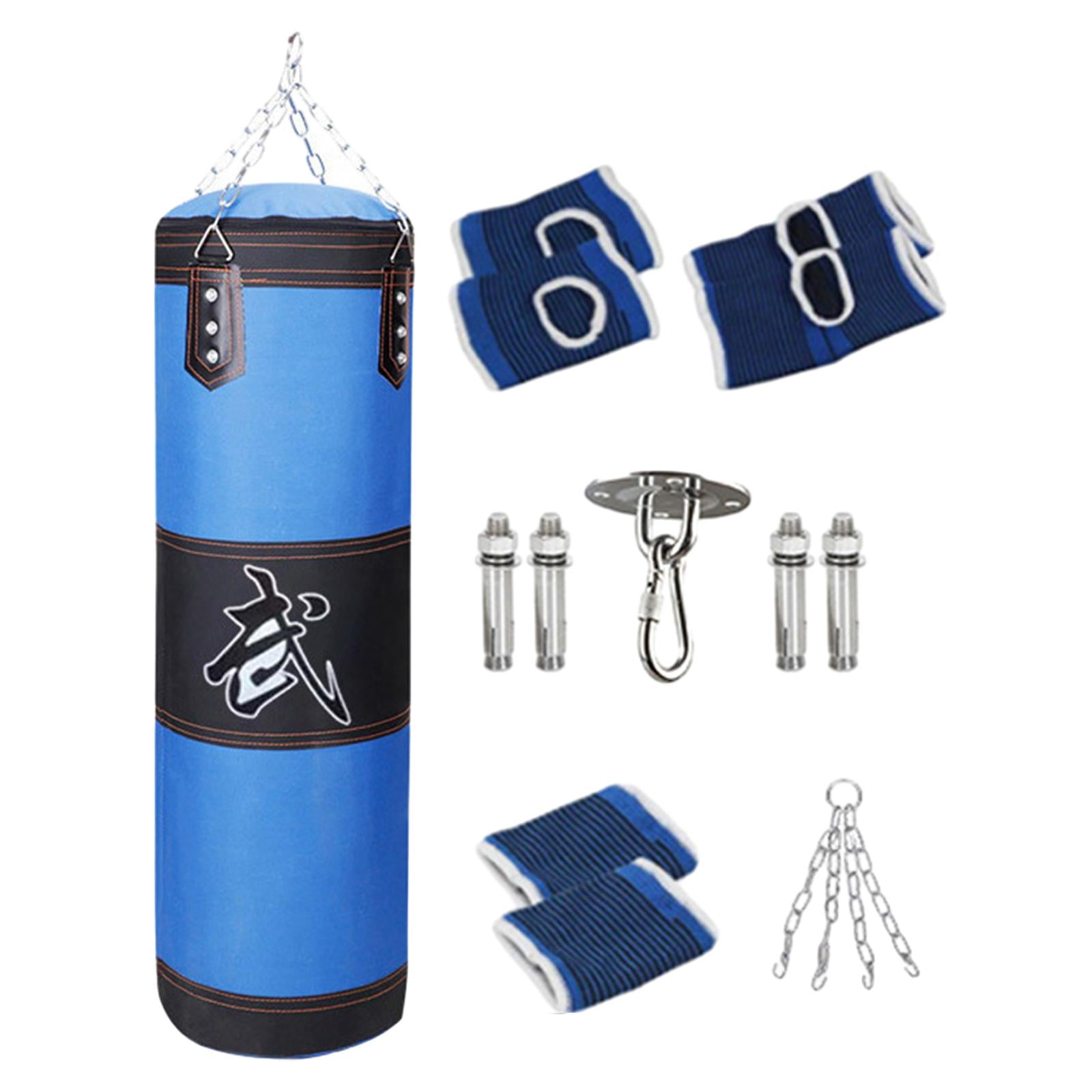Baoblaze Boxing Bag Heavy Bag Wrist Guards Hanging Unfilled Bag Fillable Punching Bag for Blue 100cm