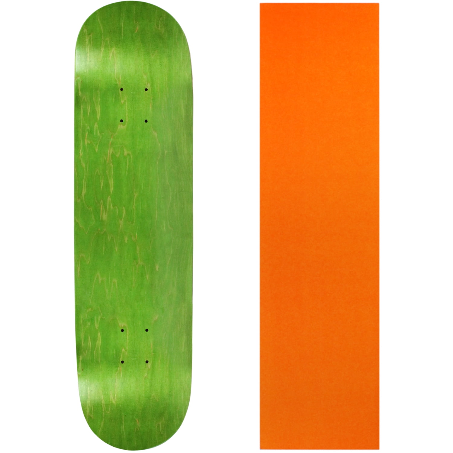 BLANK SKATEBOARD DECK STAINED GREEN 8.5" Orange Grip