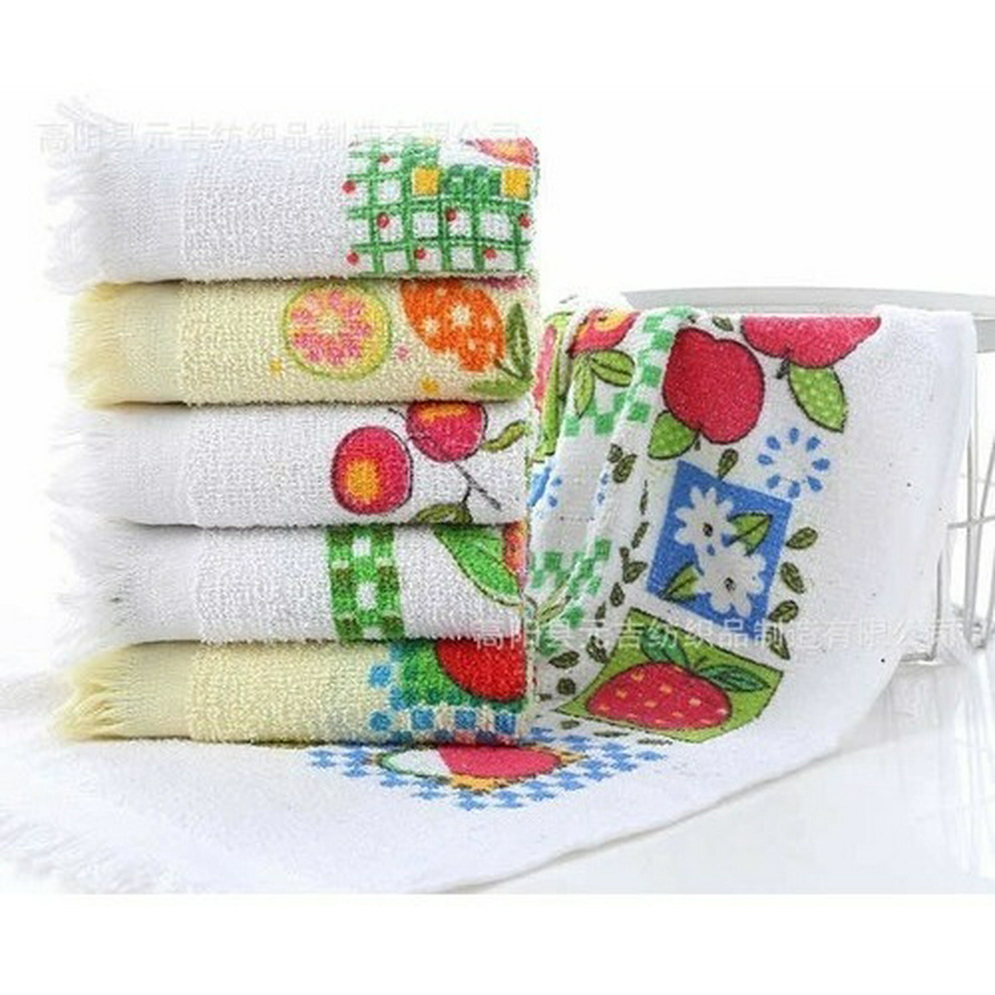 Set 12 Paños De Cocina Con Fleco Toalla Estampados