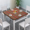 thumbnail image 3 of Red Green Checkerboard Checkered Pattern Square Fitted Tablecloth with Elastic Edge,Square Table Cover,Washable Elastic Table Cover for Home Kitchen Party Decor 34"x34", 3 of 6