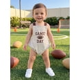 thumbnail image 4 of Loicainy Infant Baby Boy Football Overalls Romper 3 6 12 18 Months Embroidered Ribbed Sleeveless Bodysuit, 4 of 9