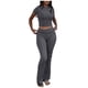thumbnail image 1 of Conjunto deportivo de 2 piezas para mujer: top ajustado de manga corta y leggings acampanados de talle bajo, 92 % viscosa, conjunto de yoga y ocio, 1 of 5