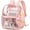 Pink, variant on Clear Mesh Backpack for Stadium Events Approved 12×12×6, Thick TPU Mini Clear Bag with Front Pocket for Concert Sport Events Work Travel,Purple