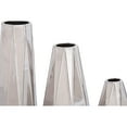 thumbnail image 6 of CosmoLiving by Cosmopolitan 13", 11", 6"H Geometric Faceted Silver Ceramic Vase, Set of 3, 6 of 12
