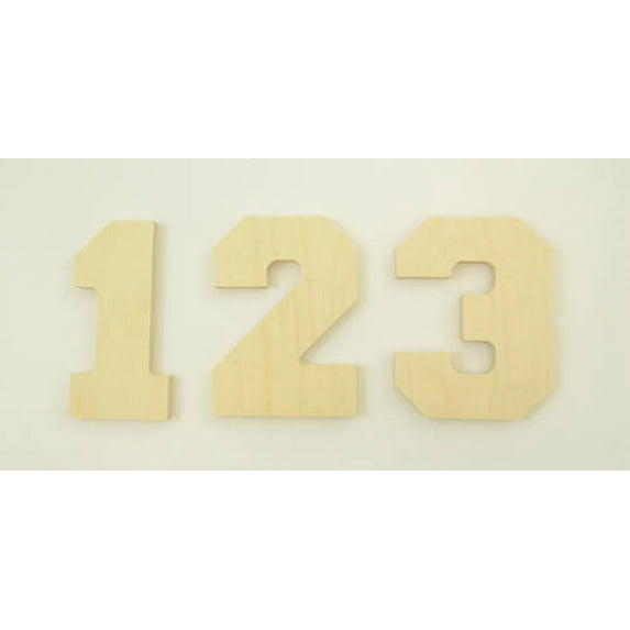 Package of 1, 6 Inch X 1" Baltic Birch "0 (Zero)" Plywood Numbers In The Collegiate Font | Thick For Art & Craft Project, Made in USA