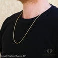 thumbnail image 3 of 925 Italian Sterling Silver 1.5mm Solid Rope Diamond Cut Chain, FREE Microfiber Cloth, Yellow Gold Plated Link Mens Womens Necklace, Giorgio Bergamo, 3 of 7