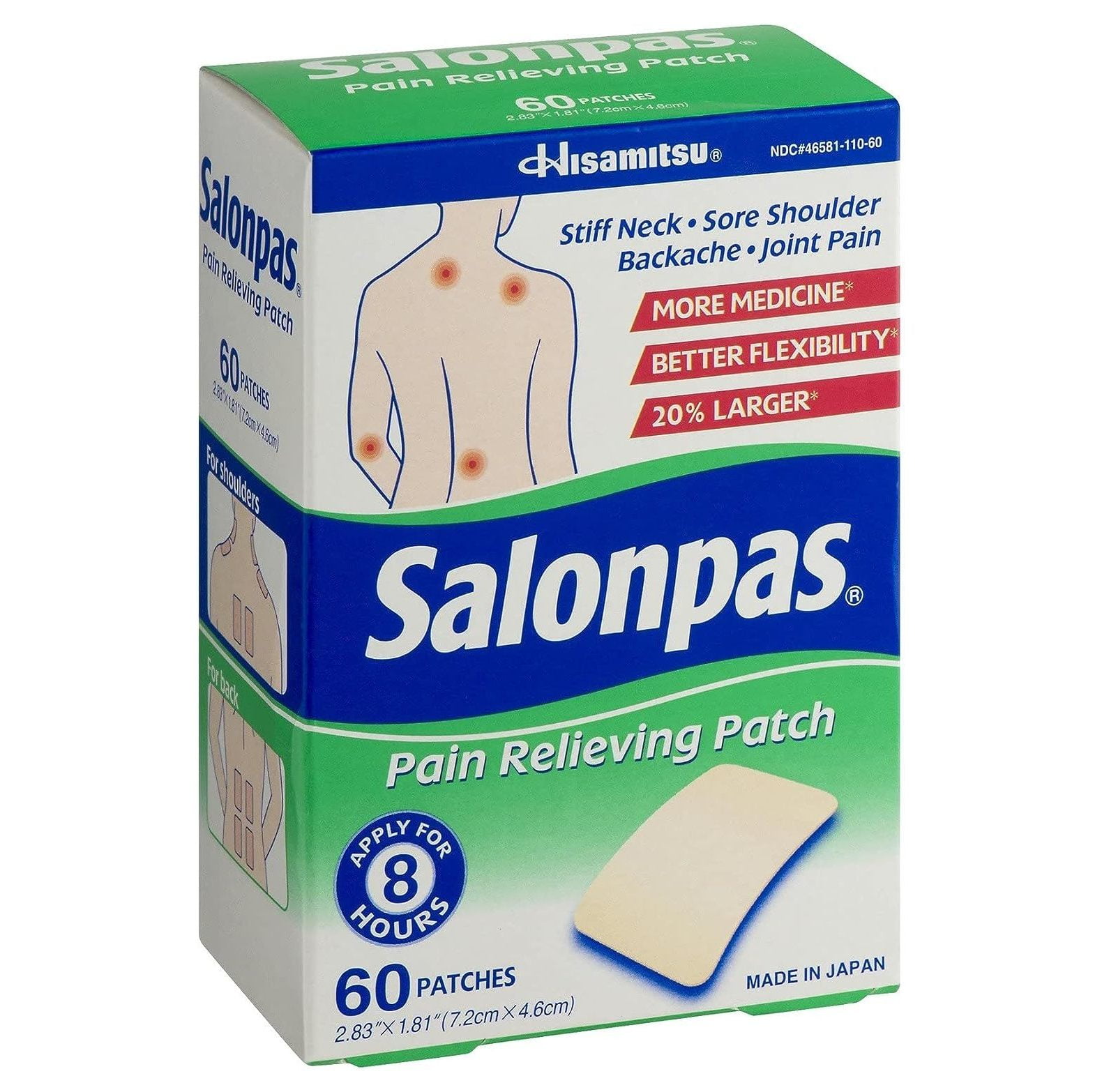 Salonpas Pain Relief Patches 60 Ea - Pack of 3