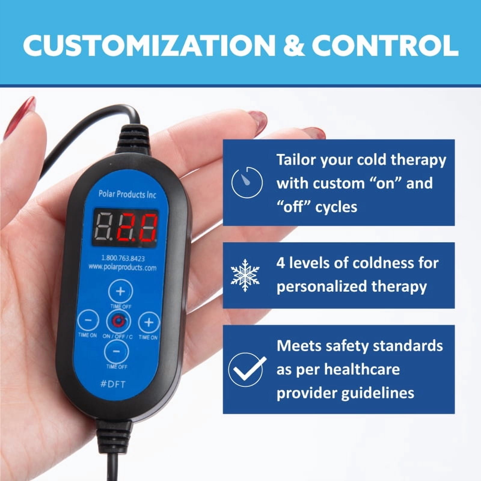 polar products active ice 3.0 knee & joint cold therapy system with digital timer includes knee bladder, 9 quart cooler