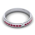 thumbnail image 3 of Wonderful Round Cut 0.20 Ct Red Ruby Gemstone Eternity Band for Anniversary Solid 14K White Gold Size 4 by Diamond-Capitals, 3 of 8