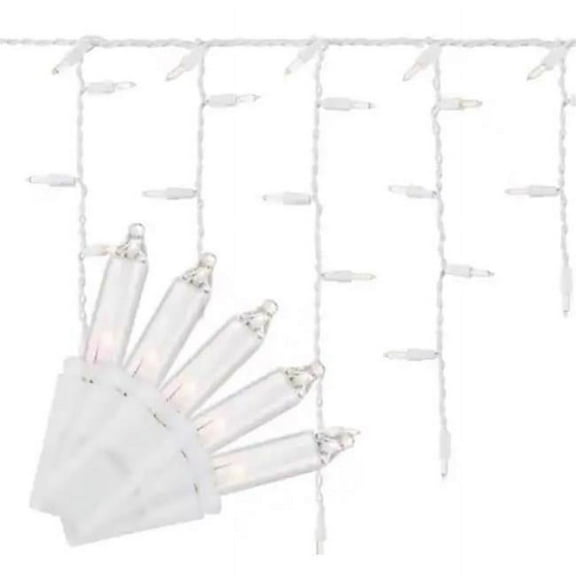 Celebrations 9096878 6.3 ft. Classic LED T5 Icicle Christmas Lights, Warm White - 100 Count