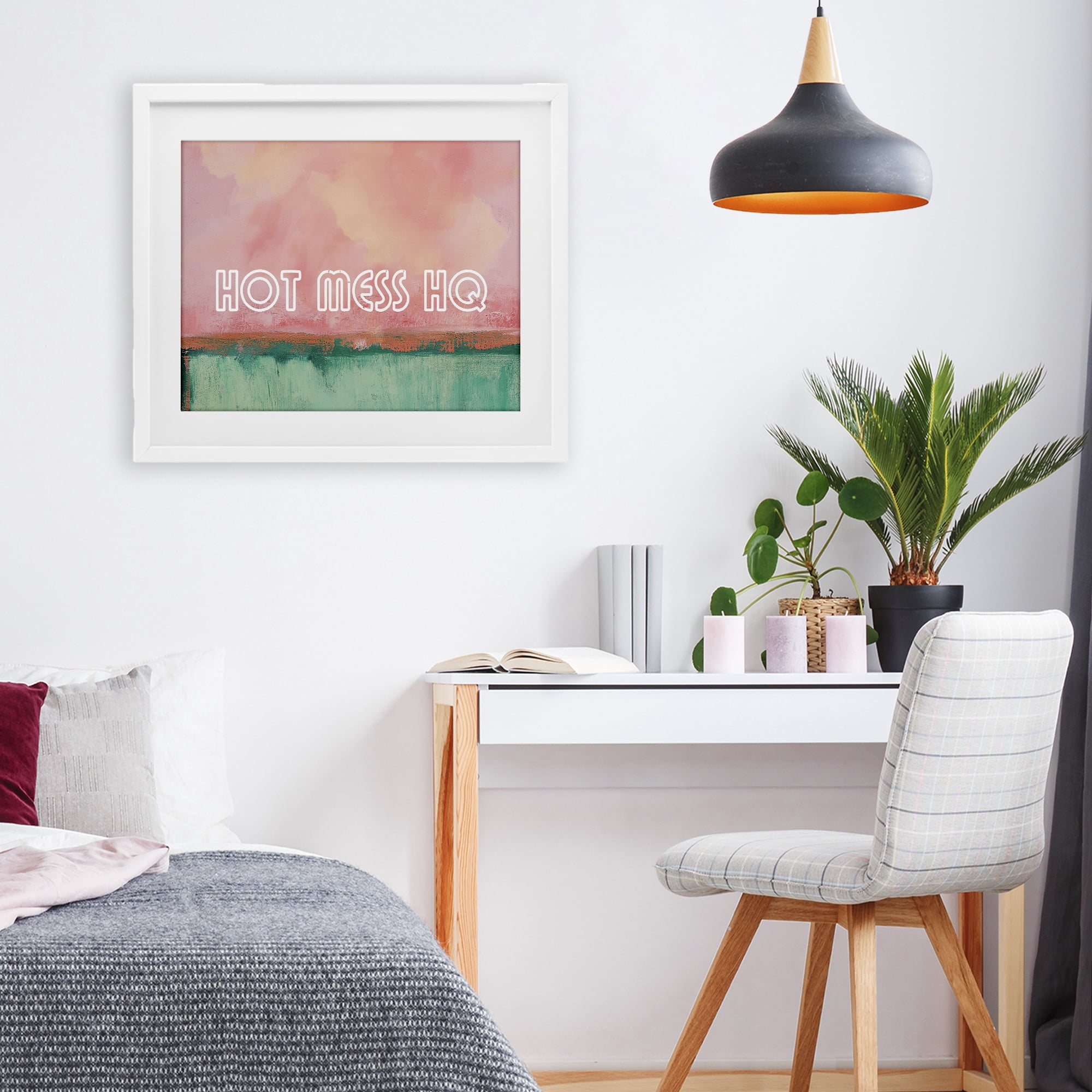 Stupell Industries Hot Mess Headquarters White Framed Print Under Glass, design by Gina Kelly