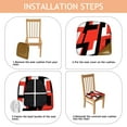 thumbnail image 4 of Red and Black Modern Art Geometric Seat Covers for Dining Room Chairs Set Of 4,Stretch Printed Washable Chair Seat Cover with Elastic Ties and Button,Removable Waterproof Couch Cushion Covers, 4 of 6