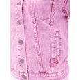 thumbnail image 5 of FashionMille Women Slim Fit Color Acid Washed Denim Jean Jacket, 5 of 5