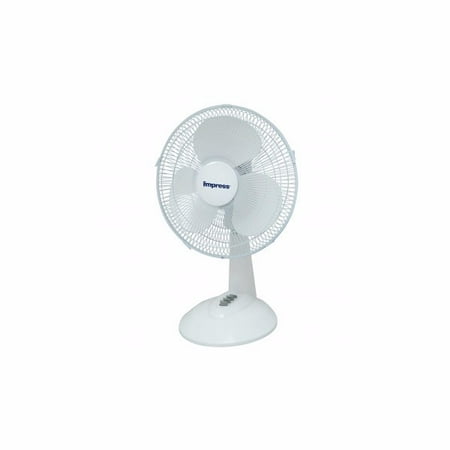 3 Speed Oscillating Table - Impress 12 Inch 3 Speed Oscillating Table Fan- White