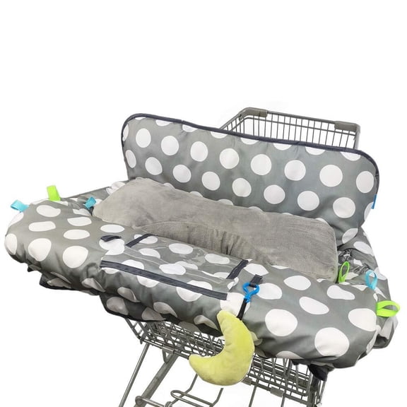 Shopping Cart Cover for Baby, High Chair Cover Grocery Cart Cushion with seat Positioner and Cellphone Holder,dot printing