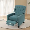 thumbnail image 2 of Fauteuil Inclinable en Tissu, Chaise Inclinable à Pousser, Fauteuil de Lecture Capitonné, Chaise d'Appoint Simple pour Salon, Chambre, Cinéma Maison, Zone de Réception, Turquoise, 2 of 7