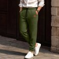 thumbnail image 6 of Men Waffle Jogger Pants Drawstring Elastic Waist Sweatpants with Pocket,Casual Comfy Home Outdoor or Sports Daily Wear,Green,XXL, 6 of 9