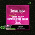 thumbnail image 2 of Beaniac Organic Bean Me Up Coffeehouse Blend, Medium Roast, Compostable, Keurig Brewer Compatible, 30 Count, 2 of 5