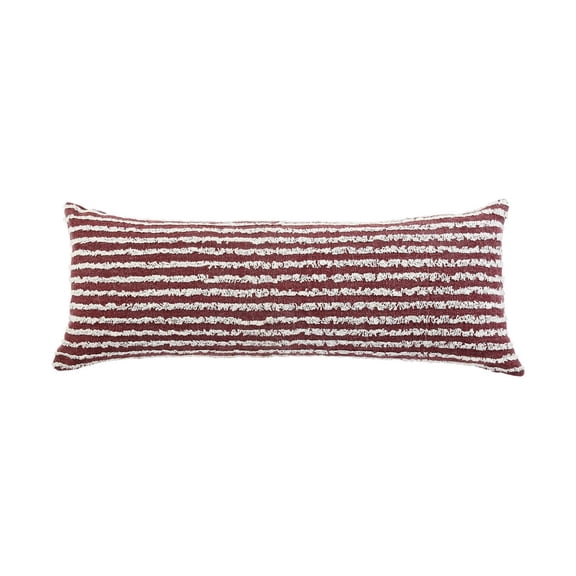 Ox Bay 14" x 36" Hand-stitched Red/ White Stripe Organic Cotton Pillow Cover