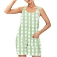 thumbnail image 1 of Bowake Summer Rompers for Women Sleeveless Adjustable Knot Straps Loose Shorts Jumpsuits Beach Overalls with Pockets, 1 of 7