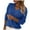 Blue, variant on LYXSSBYX V-Neck Long Sleeve Sweater Tops Hot Sale Clearance for Women V-Neck Solid Color Feather Hollowing Out Sexy Long Sleeves Sweater Tops