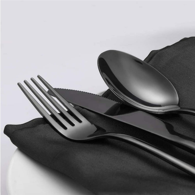 Stylish Black Cutlery Set, Matte Black Cutlery Set