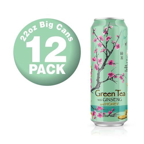 AriZona, Green Tea with Ginseng and Honey, 22 Fl Oz, Pack of 12