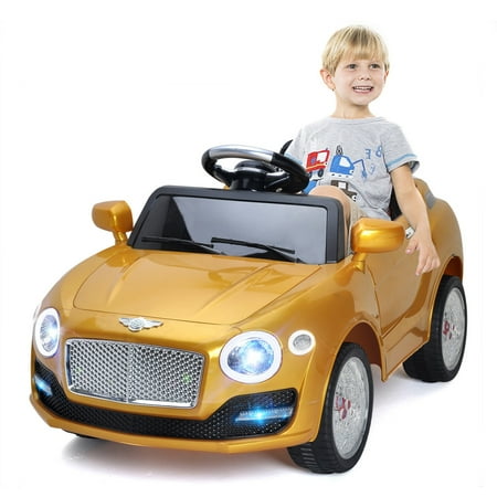 Electric Powered Brushless Radio - Costway 6V Kids Ride On Car Electric Battery Power RC Remote Control & Doors w/ MP3 Red/White/Golden