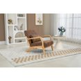 thumbnail image 4 of Mid-Century Modern Accent Chair with Solid Rubberwood Frame and Waist Cushion, Antique Brown, 4 of 10