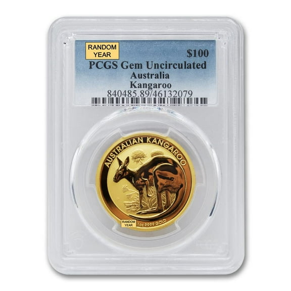 Australia 1 oz Gold Kangaroo PCGS Gem Unc. Random Year Australian Mint Coin