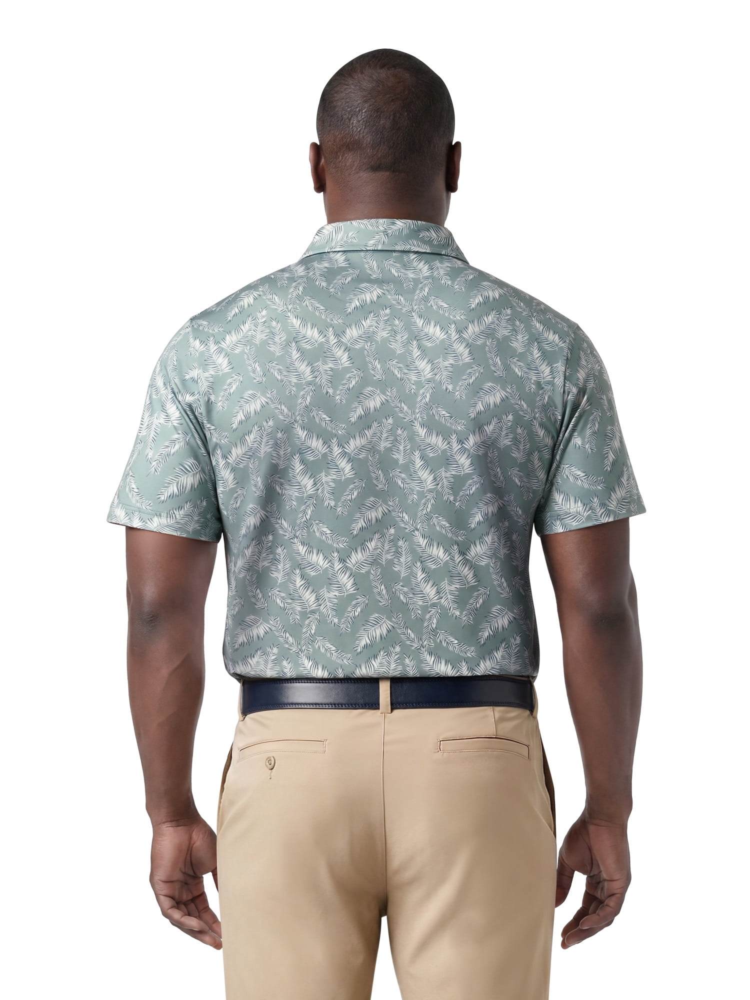 Ben Hogan Performance Men's & Big Men's Fall Leaf Print Short Sleeve Polo Shirt, Sizes S-4XLT
