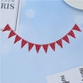 thumbnail image 5 of 1pc 280x170cm Triangle Bunting Banner Plaid Decorative Pennant Burgee Pull Flag Party Supplies (Red Black), 5 of 8