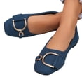 thumbnail image 4 of Domzle Womens Ballet Flats Suede Slip On Dress Shoes | Comfortable Round Toe Loafers,Low Heel,Cute Office Work Casual Shoes Navy 42, 4 of 5