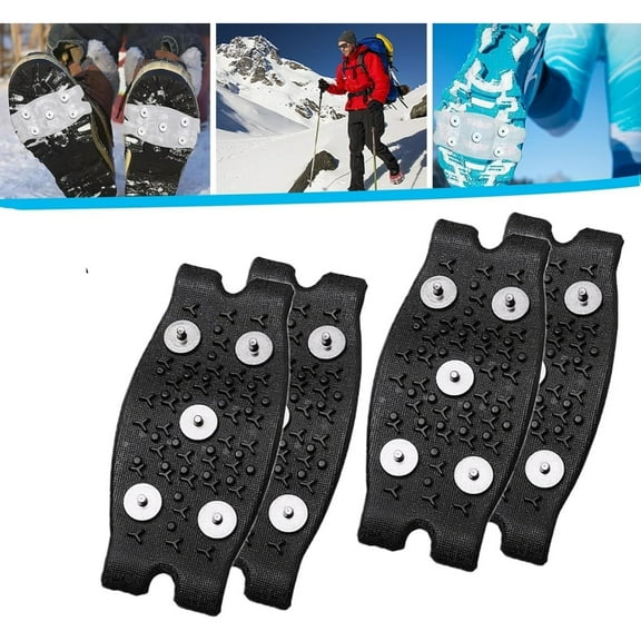5-Claw Outdoor Anti-Skid Shoe Covers, Universal Non-Slip Gripper Spikes for Snow and Ice, Ice Grippers for Shoes and Boots, Micro Spikes for Hiking for Hiking Climbing