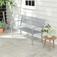 thumbnail image 4 of Costway 50" Outdoor Garden Bench with Geometric Lattice Backrest  Armrests and Slatted Seat Gray, 4 of 10