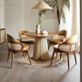thumbnail image 2 of Modern Creative Homestay Dining Room Solid Wood Round Dining Tables Small Apartment Rattan Dining Table and Chair Set Furniture My Lux Decor Round, 2 of 12